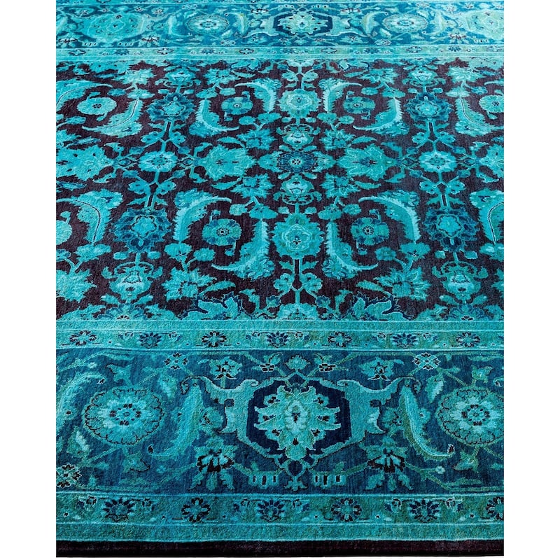 Contemporary Overdyed Wool Hand Knotted Area Rug - 6' 2" x 9' 3"