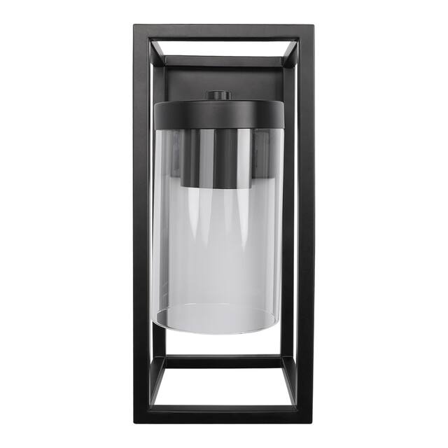 1-Light Modern Metal Glass Wall Sconce Wall Mount Light Fixture Black - 4.3 x 4.7x 10.6 inch