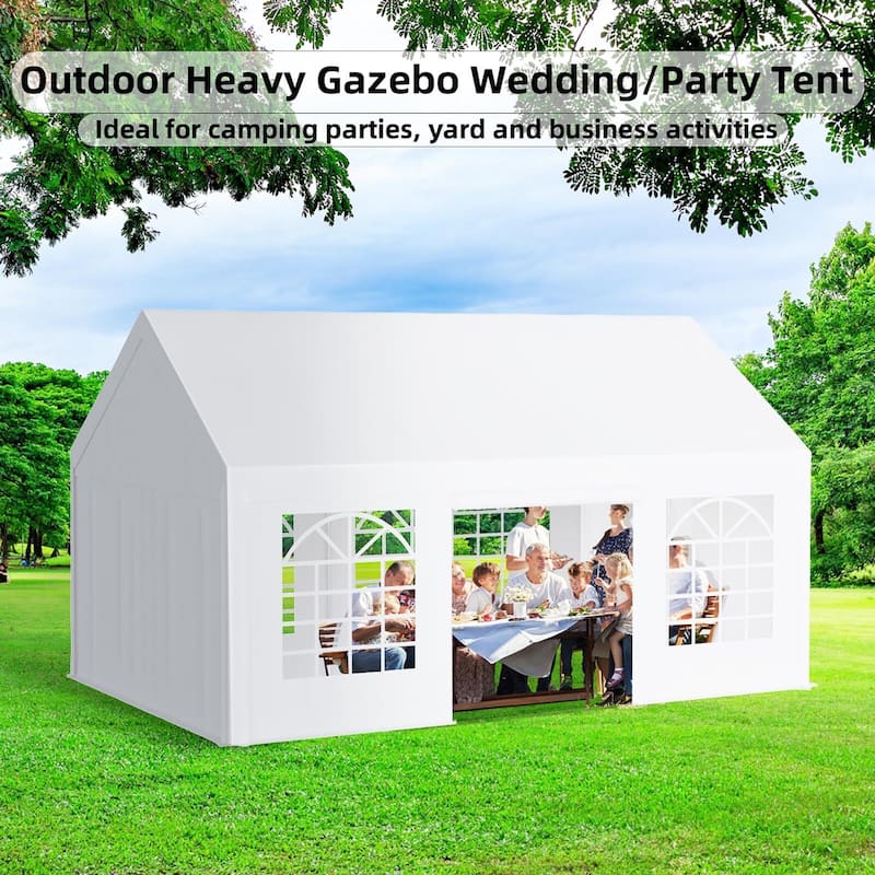 Outdoor Wedding Canopy Tents for Parties with Removable Sidewalls & 3 Storage Bags, Waterproof Gazebo Shelter