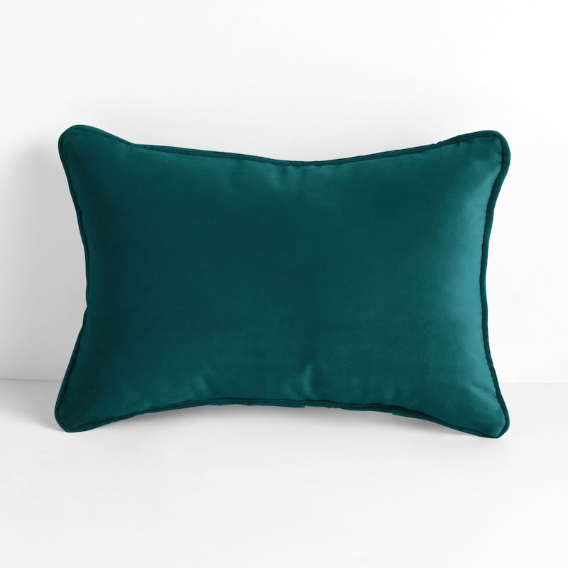 Sorra Home Solid Velvet Indoor Corded Pillow Single - 16 in H x 26 in W x 6 in D - Nile