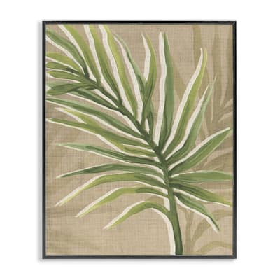 Stupell Natural Curved Palm Leaf Framed Giclee Art Design By June Erica Vess