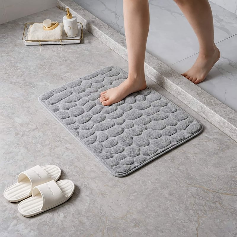 Memory Foam Bath Mat Pebble Design 32x20