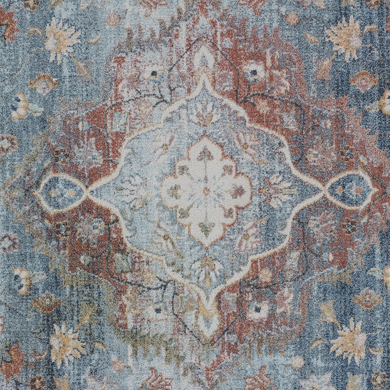 Rayna Farmhouse Medallion Indoor Area Rug
