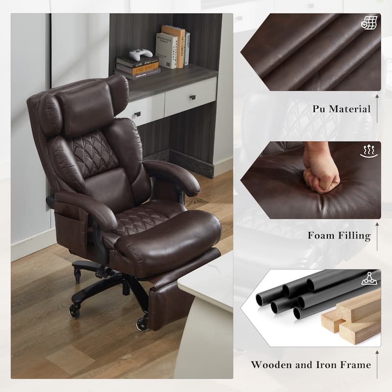 Large Computer Desk Chair,360 Swivel Office Chair With High Back,400 Lbs