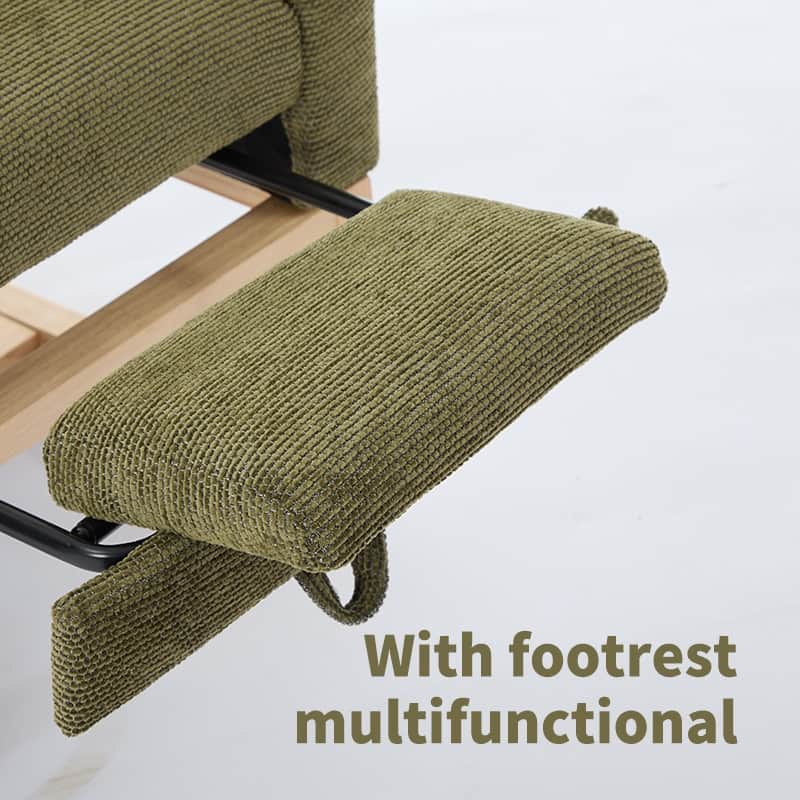 Modern Accent Rocking Chair Rocking Chair with Solid Wood Legs, Glider Rocker Side Pocket Living Room Lounge Arm Chair
