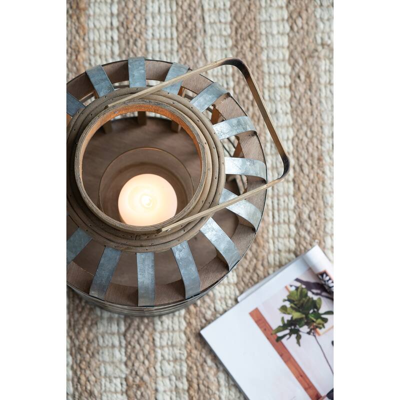 Decorative Lantern with Handle, Wooden Lantern for Indoor Outdoor, Home Garden Wedding