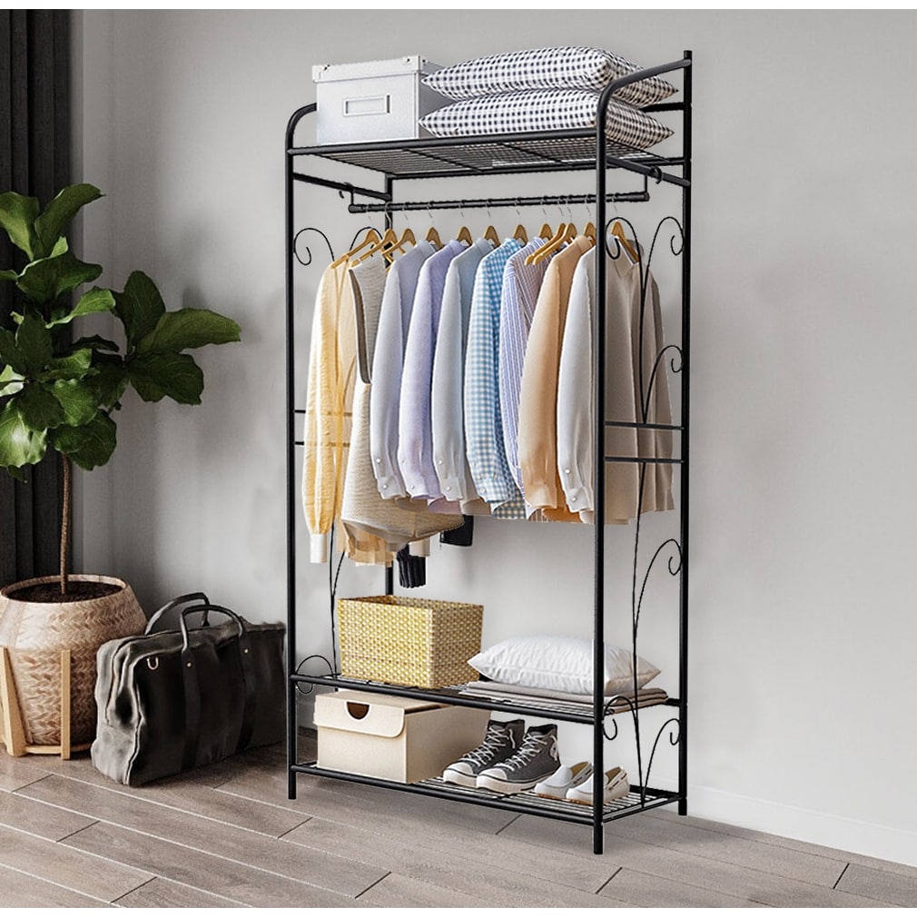 Garment Stand 3 Tiers Clothes Rack Wire Shelving Freestanding Closet - 31x14.2x63.3 inch