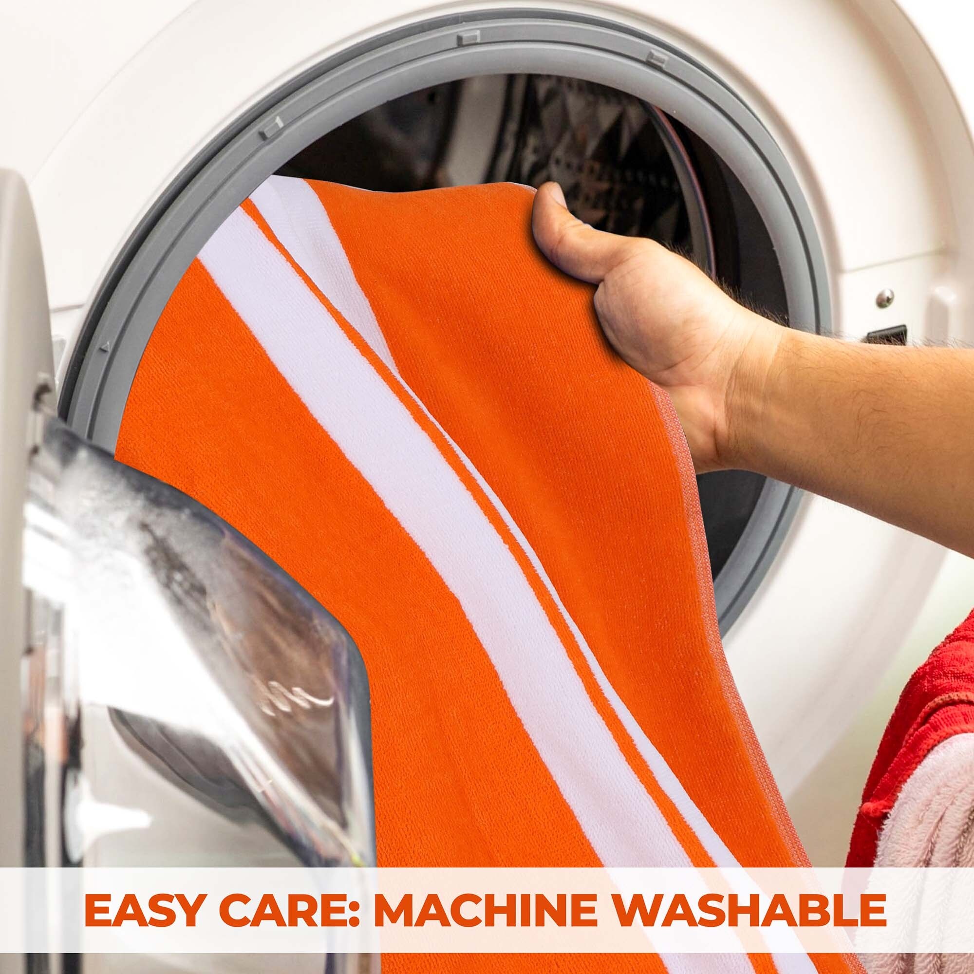 Luxury Oversized Striped Cotton Beach Towel Set - 6 Pack-image