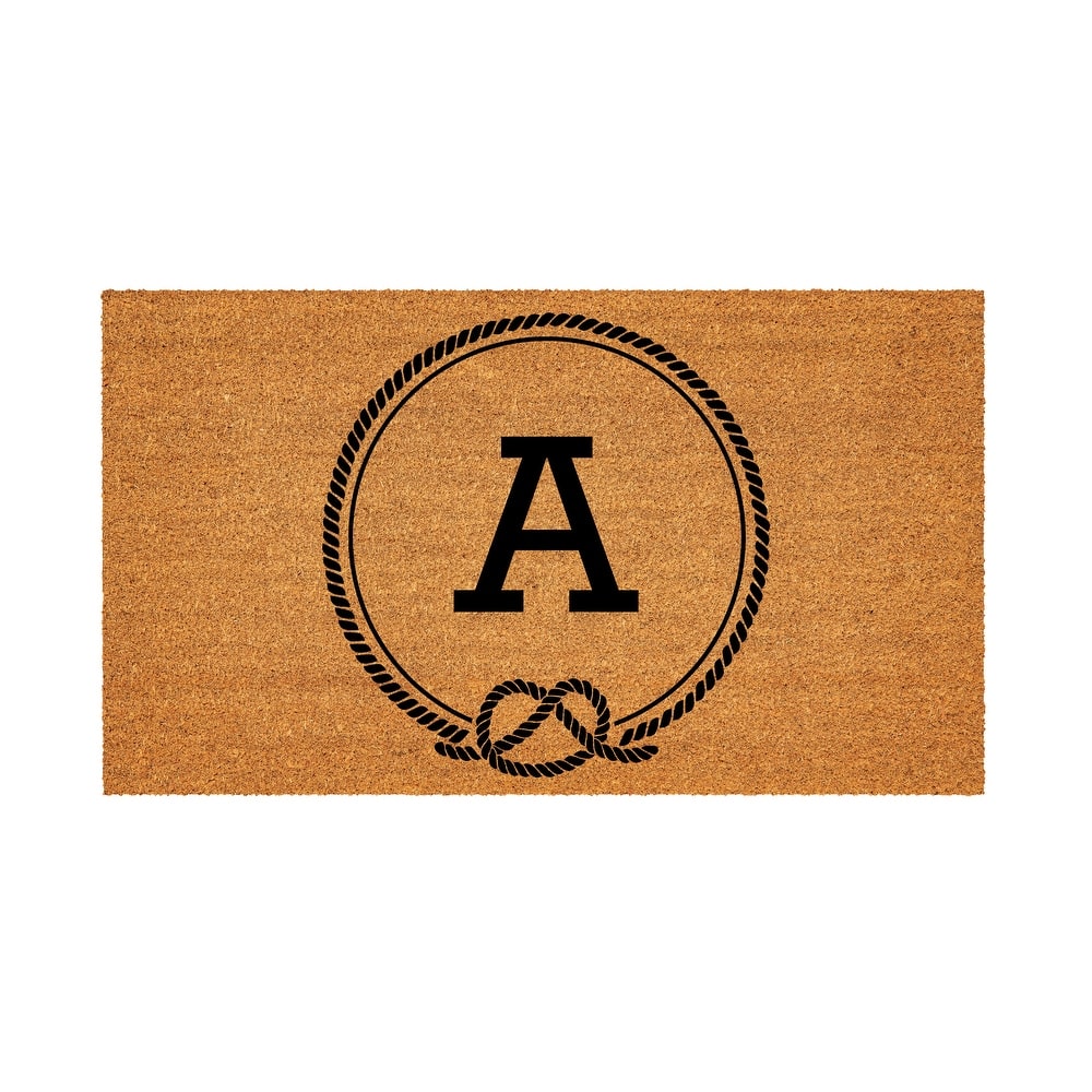 Coastal Coir Mat Nautical Monogram 28"x16"