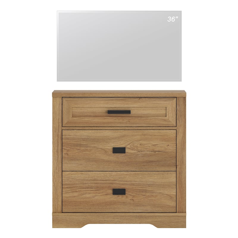 WAMPAT Mid Century Modern Dresser, 31.9" Tall Storage Cabinet with Drawers