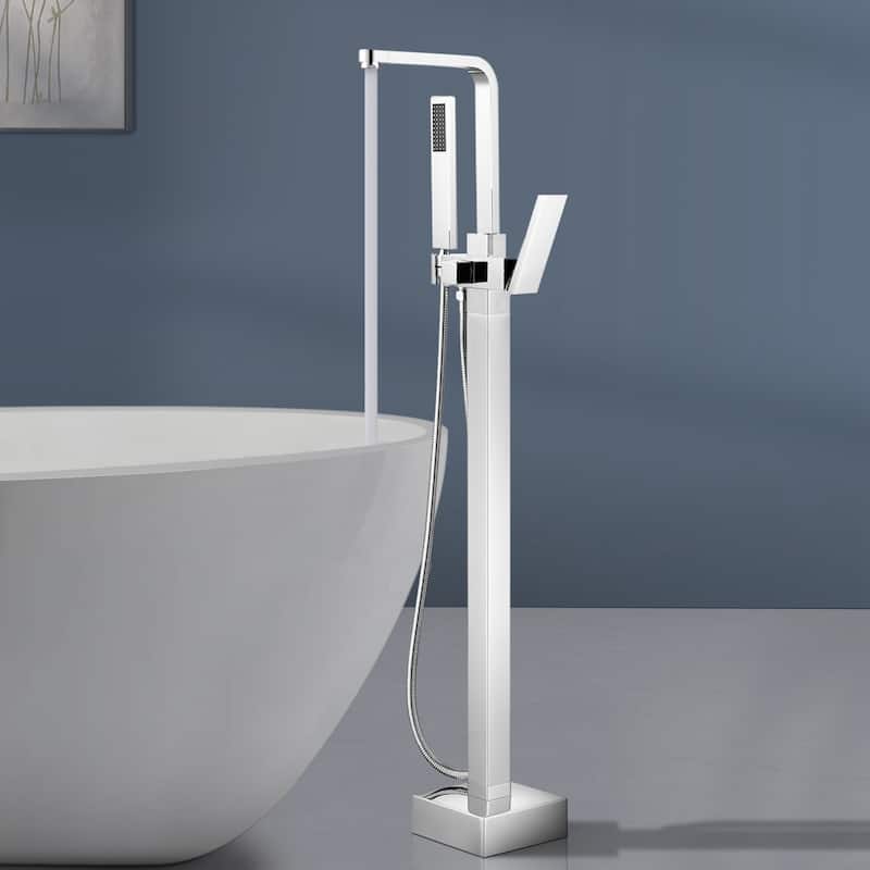 Topcraft Floor Mounted Bathtub Filler with Handheld Showerhead