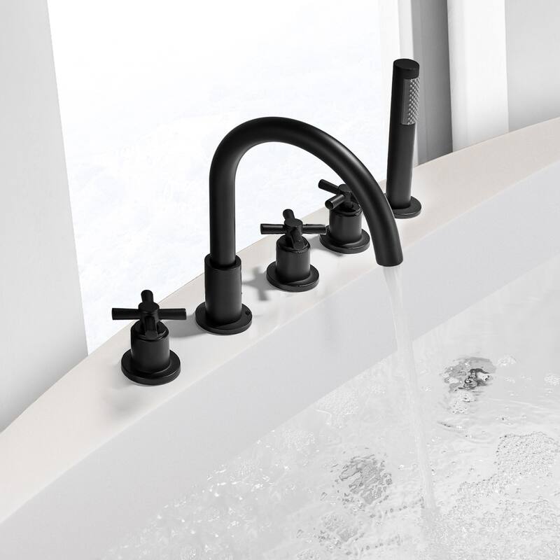 Altair Sorlia Cross Handles Deck-Mount Roman Tub Faucet with Handshower