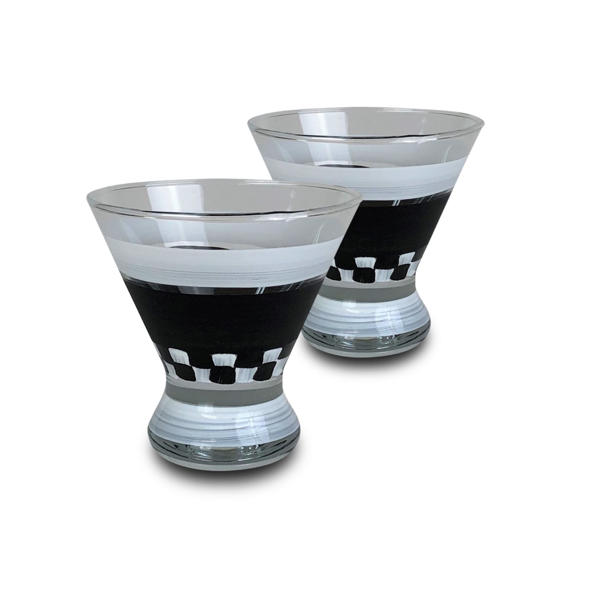 6.75 Black and White Checkered Chalk Martini Glass - Bed Bath & Beyond -  32226023