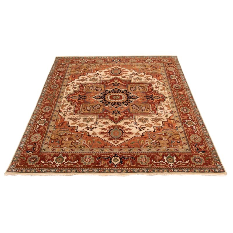 ECARPETGALLERY Hand-knotted Jules Sultane Ivory Wool Rug - 7'9 x 9'9