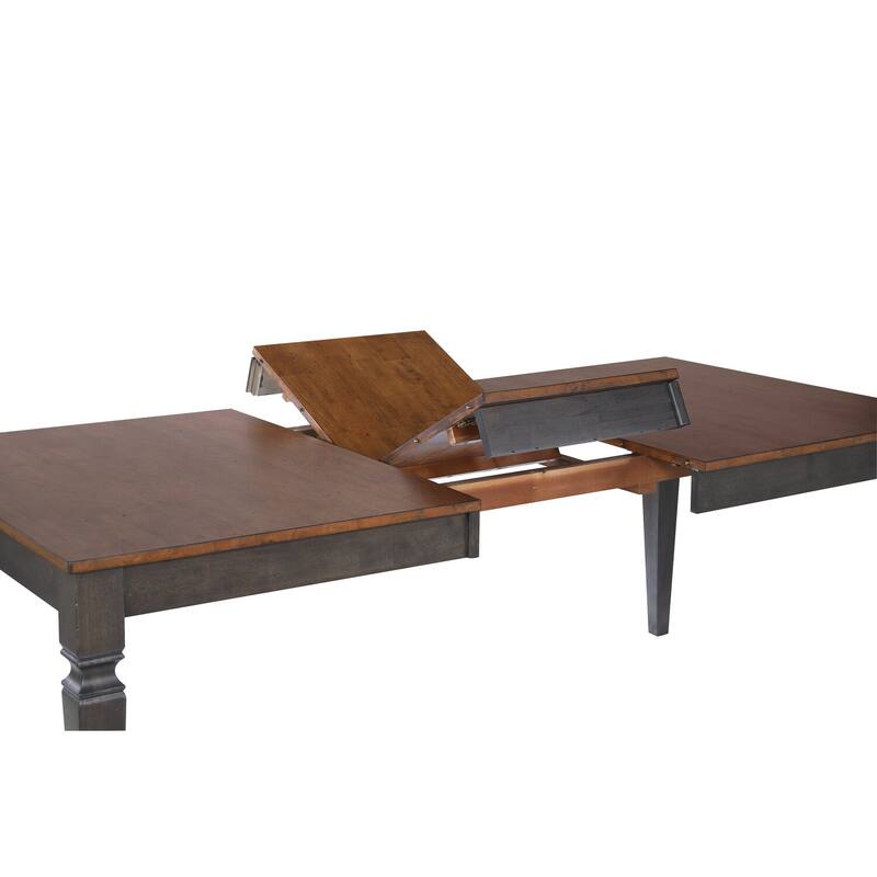 Expanding Dining Table Set - 6-8 Seater with Chairs & Buffet - Distressed Brown Wood Finish