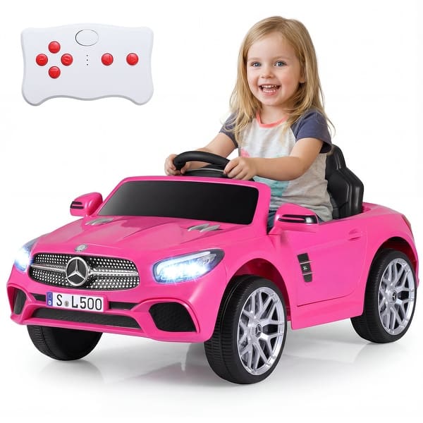 slide 2 of 11, Gymax Licensed Mercedes-Benz SL R231 Kids Ride on Car 12V Electric Pink
