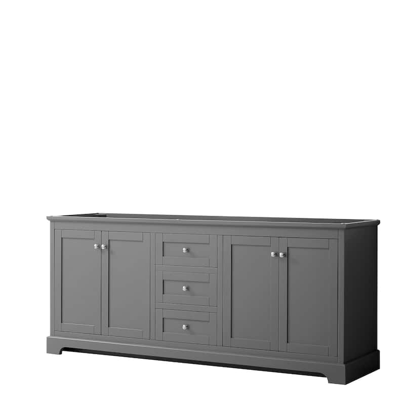 Avery 80-inch Double Vanity, No Top, No Sinks, No Mirror