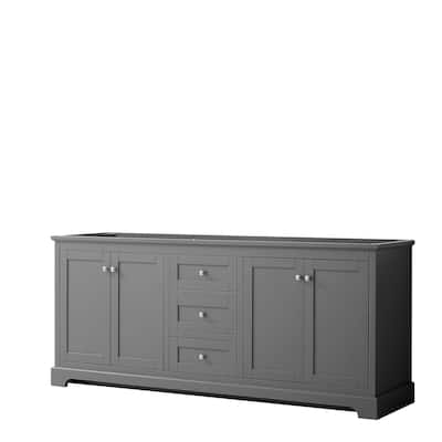 Avery 80-inch Double Vanity, No Top, No Sinks, No Mirror