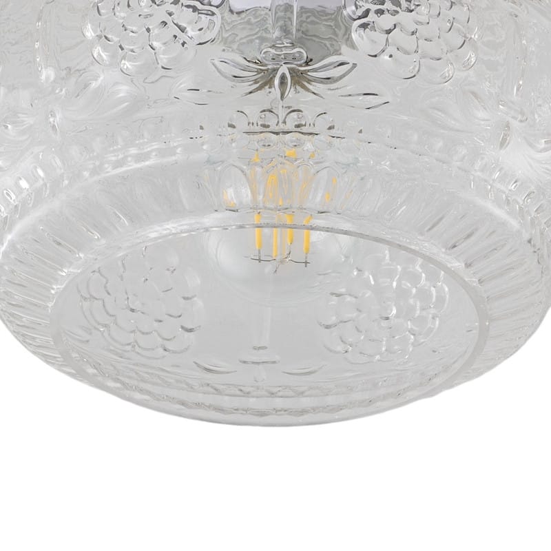 Modern Matte Black Painted Iron Clear Glass One Light Flush Mount Ceiling Light 9.45 Inch Diameter