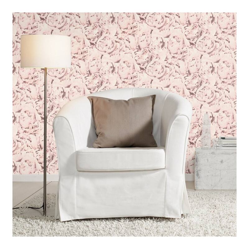 Rasch Rosenfield Light Pink Floral Wallpaper - 20.5 x 396 x 0.025