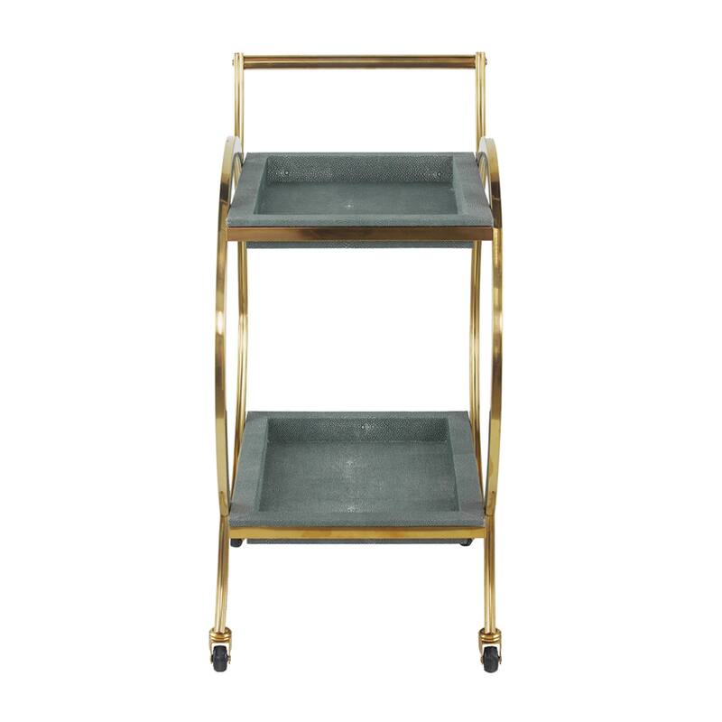 Margo Bar Cart with Rolling Wheels - 34" - Gold and Gray