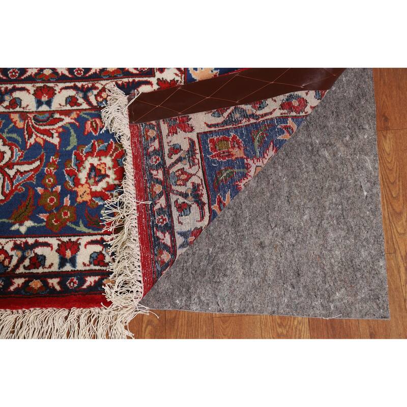 Hand Knotted Oriental 100% Wool Carpet Traditional Floral Red Isfahan Area Rug - 16' 3'' X 10' 5''