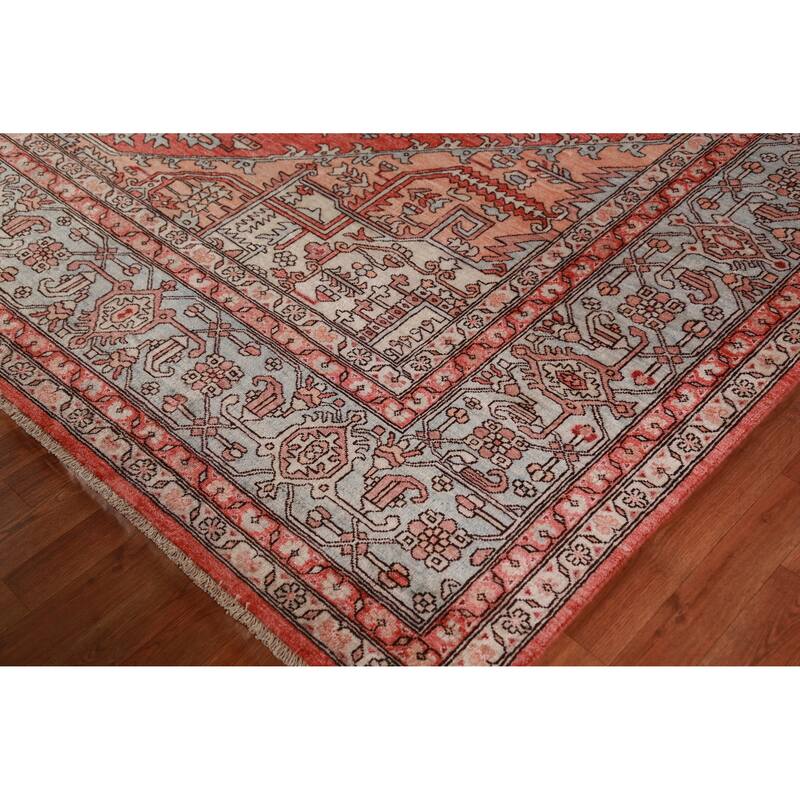 Vegetable Dye Heriz Serapi Oriental Large Rug Handmade Wool Carpet - 10'2"x 14'1"