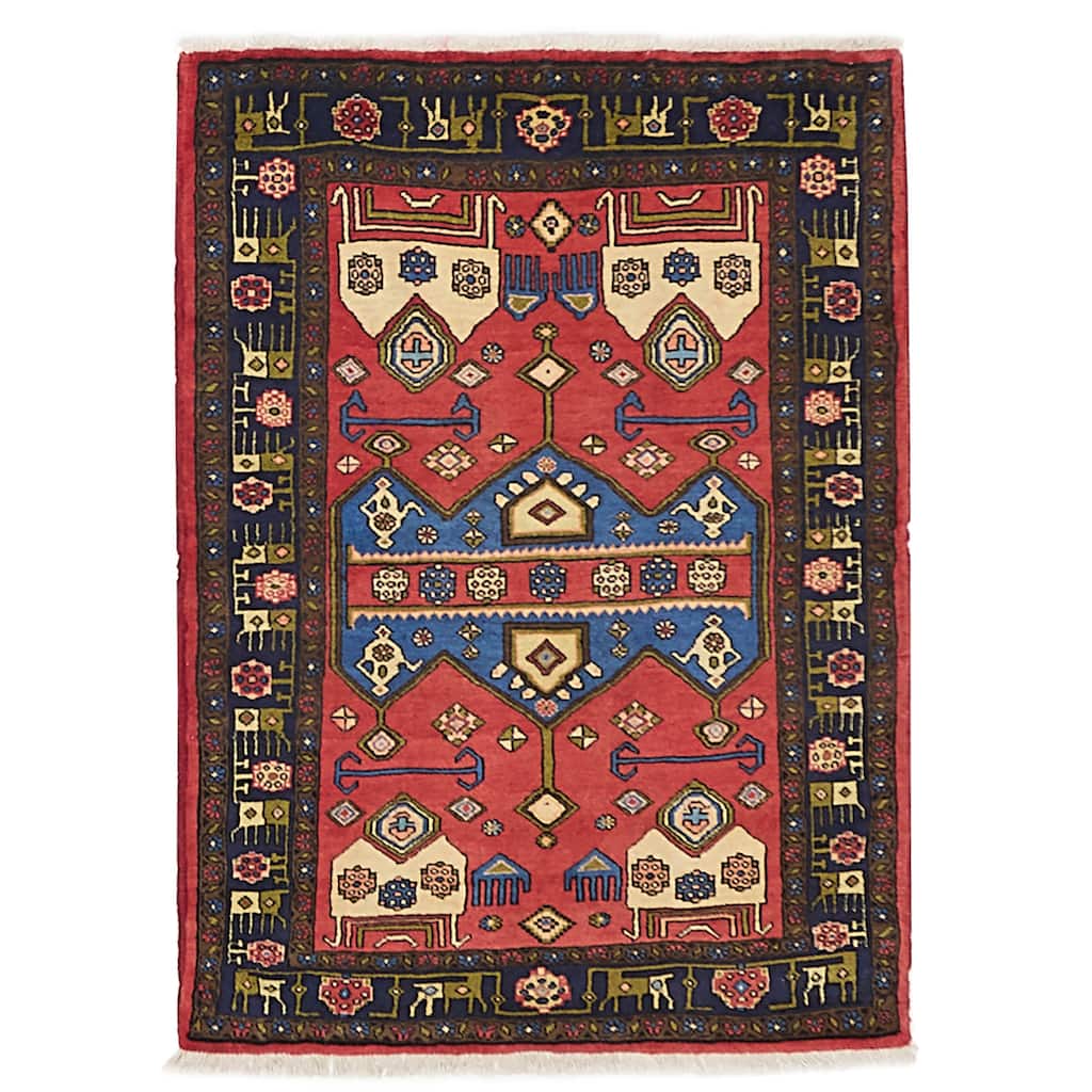 ECARPETGALLERY Hand-knotted Konya Anatolian Red Wool Rug - 3'1 x 4'4