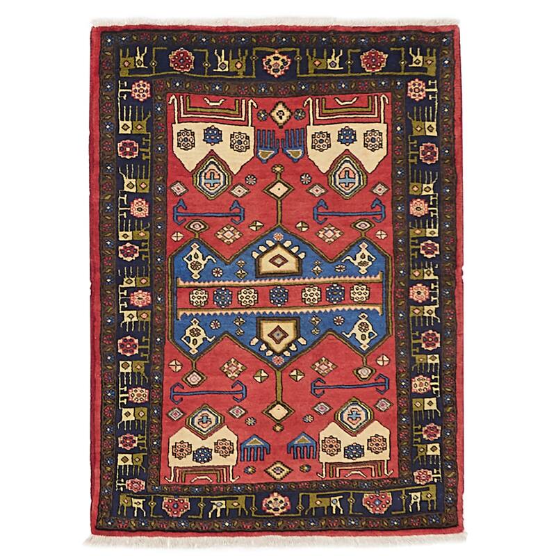 ECARPETGALLERY Hand-knotted Konya Anatolian Red Wool Rug - 3'1 x 4'4