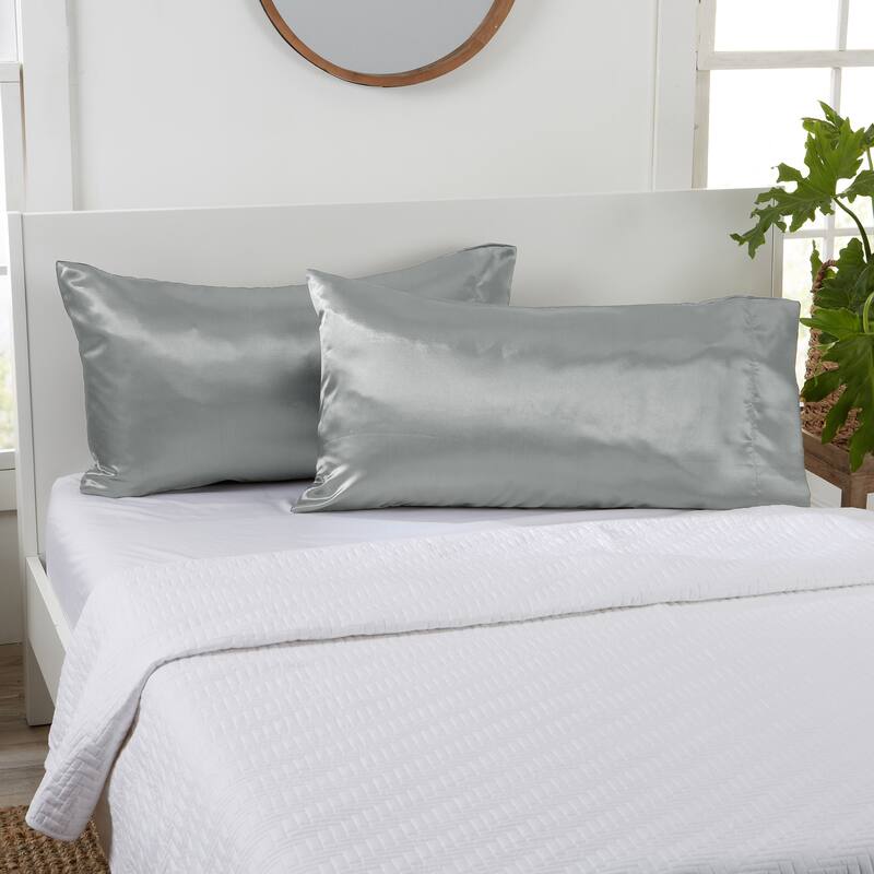 Great Bay Home 2-Pack Sateen Silk Pillowcase