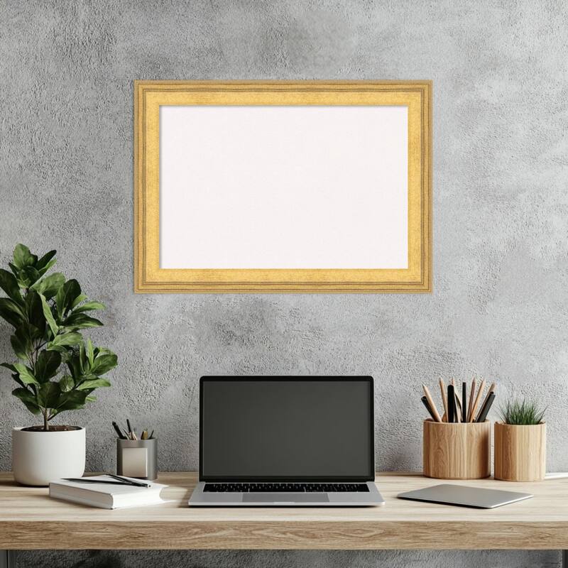 Owen Gold Wood Framed Cork Board - Bulletin Board, Organization Board, Pin Board