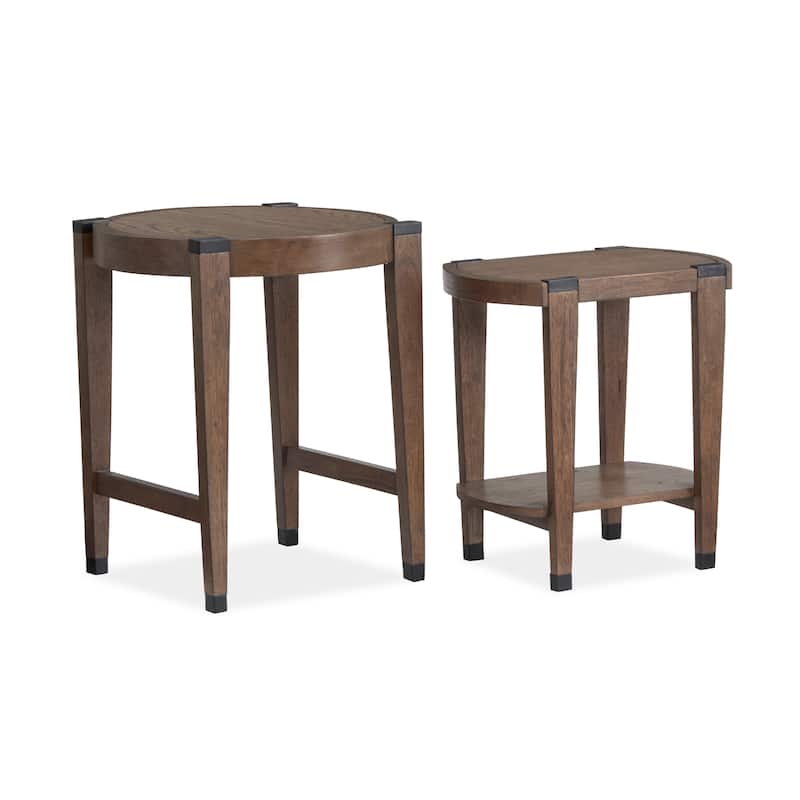 Magnussen Home Kaysen Wallaby and Matte Black Nesting End Table - 22''W x 22''D x 26''H