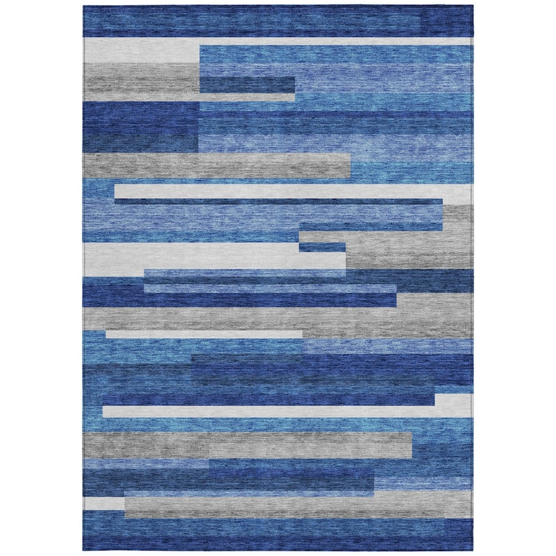 HomeRoots Striped Transitional Rectangle Outdoor Rug