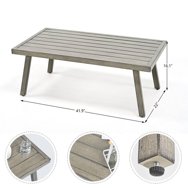 5-Person Aluminum Patio Conversation Set with Swivel Chairs, Coffee Table and Cushions