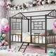preview thumbnail 2 of 22, Metal House Bed Frame Full Size with Slatted Support No Box Spring Needed