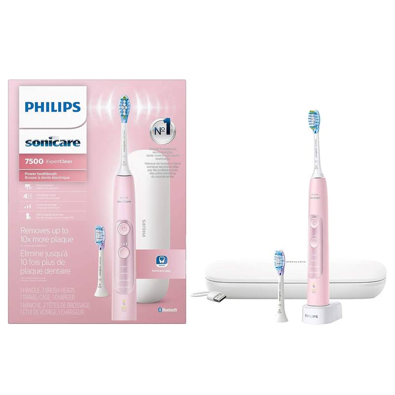 Philips Sonicare ExpertClean 7500 Rechargeable Electric Toothbrush HX9690/06 (White) and (Pink)