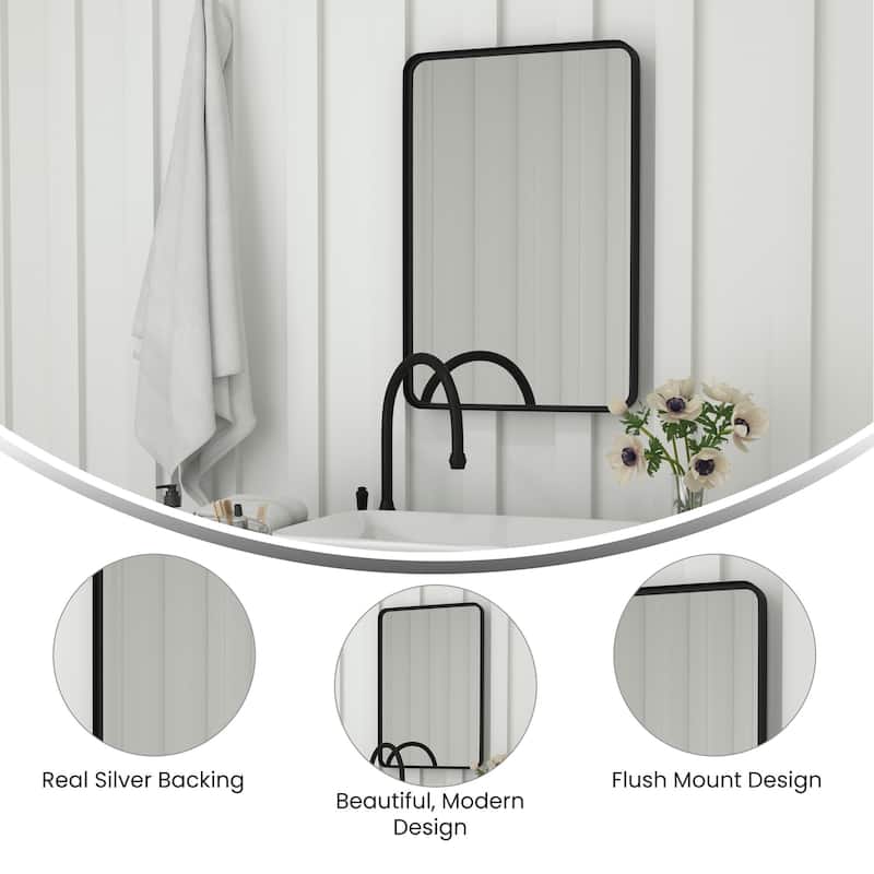 James Allan FFMIR39013 Janinne 20"W x 30"H Rectangular Beveled Metal