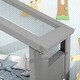 preview thumbnail 6 of 5, Gray Twin House Floor Bed with Roof, Window & LED