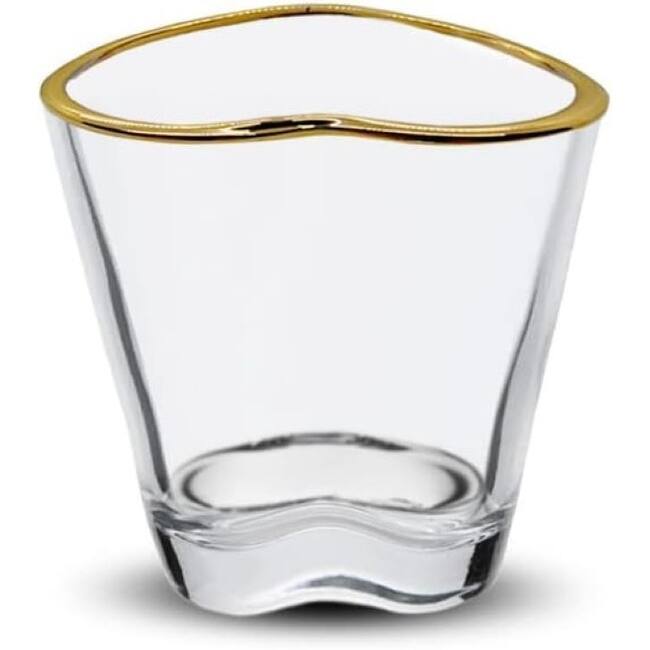 Heart Shaped Shot Glasses with Gold Rim 2 Pack