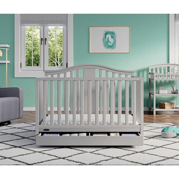 graco grey crib with drawer