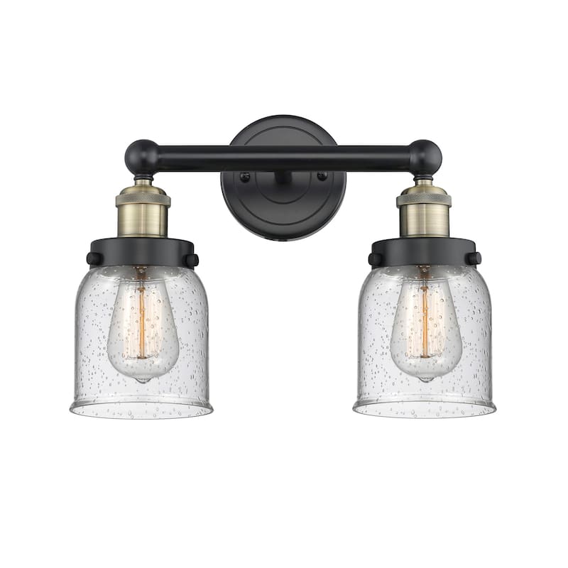 Innovations Lighting 616-2W-10-16 Bell Vanity Bell 2 Light 16" Wide - Black Antique Brass / Seedy