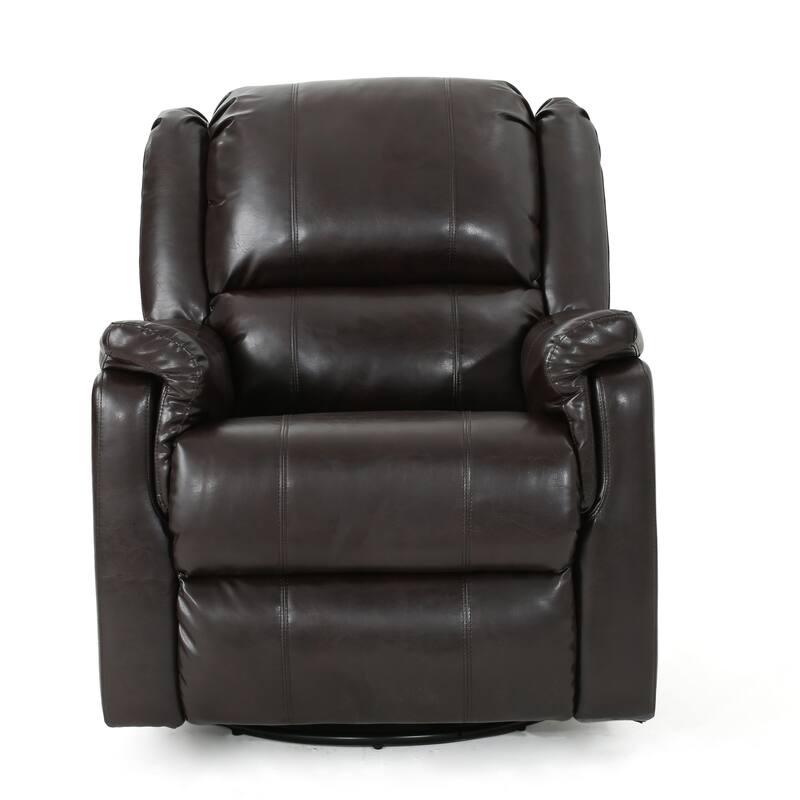 Brown Pu Glider Recliner With Swivel
