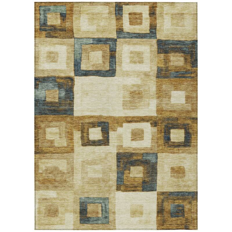 HomeRoots Geometric Transitional Rectangle Outdoor Rug