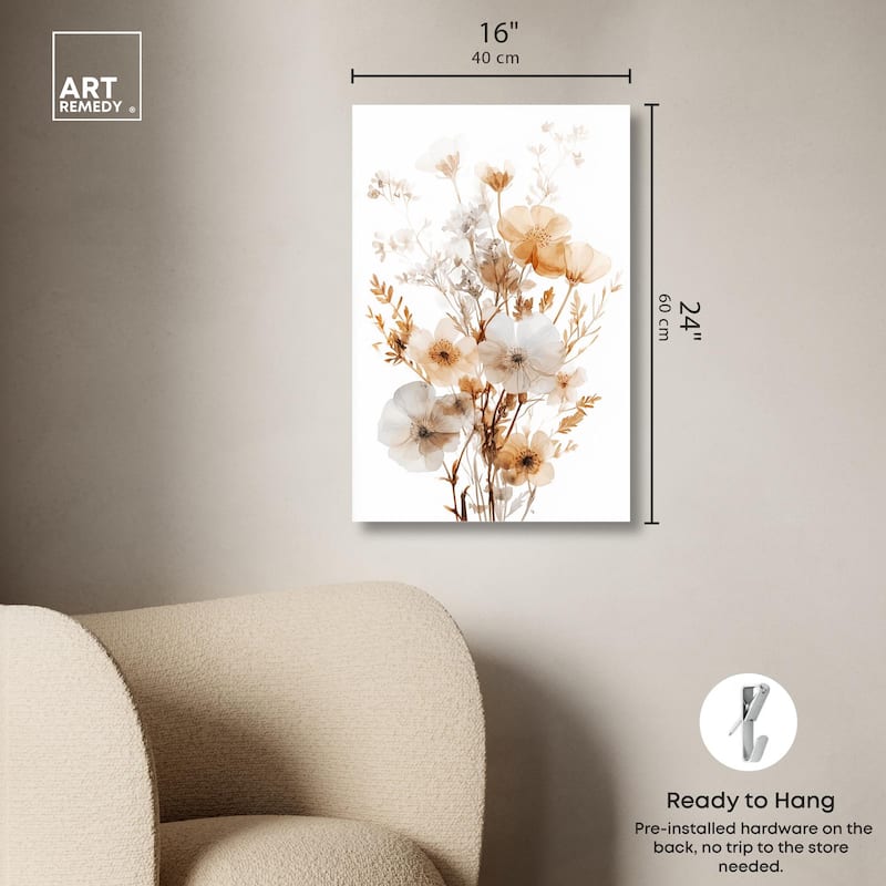 Parchment Petals Acrylic by Art Remedy, Ready to Hang