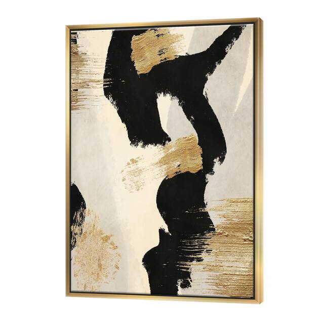 Designart 'Glam Collage II' Modern & Contemporary Framed Canvas - Black