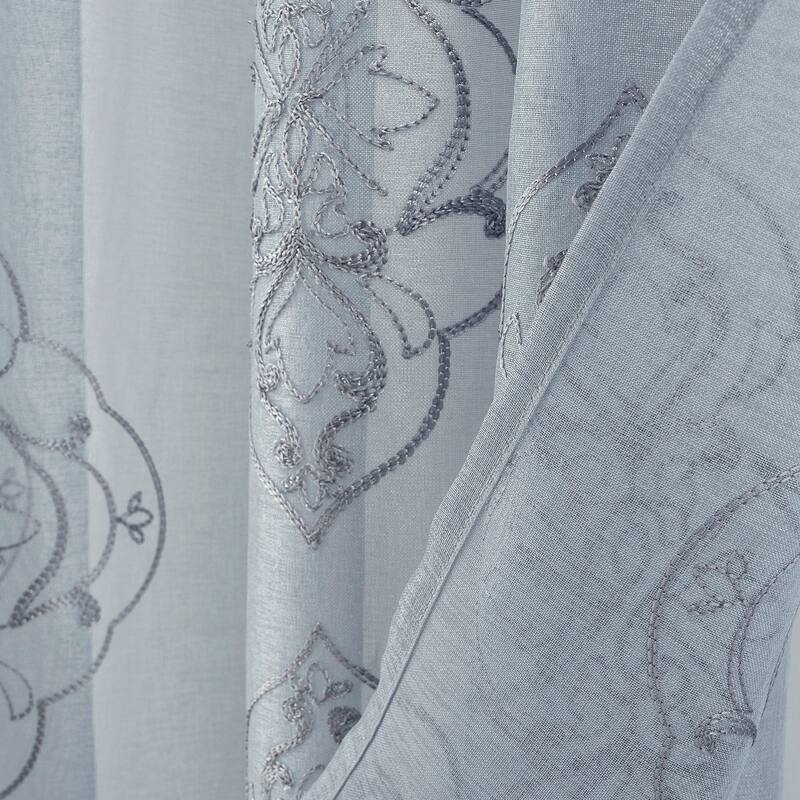 Embroidered Sheer Window Curtain Collection 84" or 95"