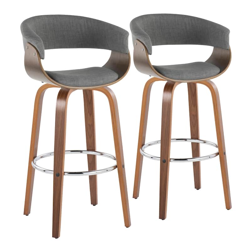 Carson Carrington Sauda 30" Fixed-Height Bar Stool with Bent Wood Legs (Set of 2)