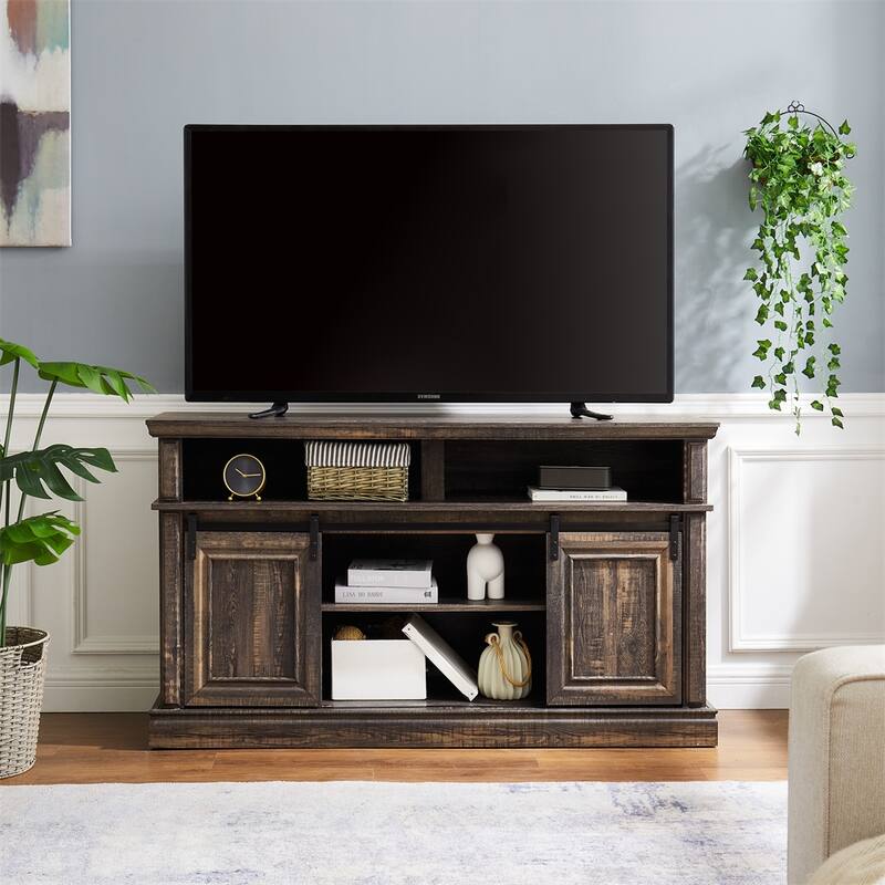 Media Console Table with Storage Cabinet, Multipurpose Cabinet