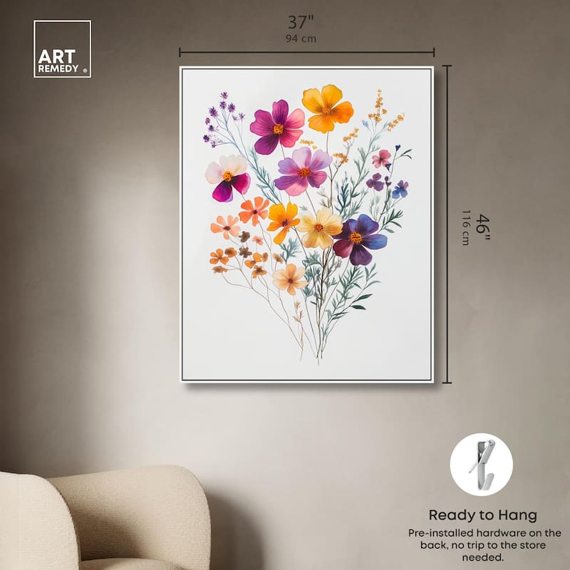 Watercolor Wildflower Canvas by Art Remedy