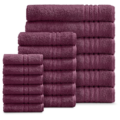 Cotton 18-Piece Face-Hand-Body Towel Set - Face, hand & bath